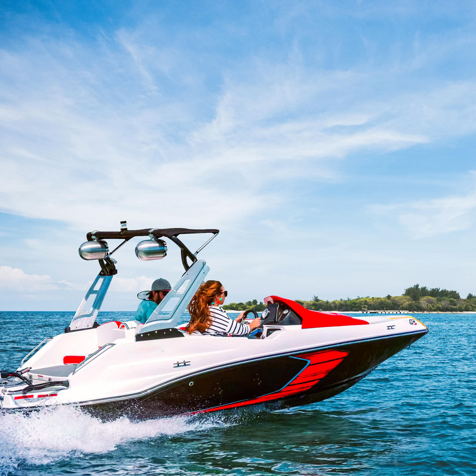 16ft Fishing Design 6 People Fiberglass Speed Boat Leisure Family Use Outboard Engine