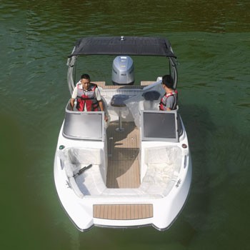 19ft Fishing Boat Double Bow Fiberglass Sport Boat for 8 People Outboard Engine