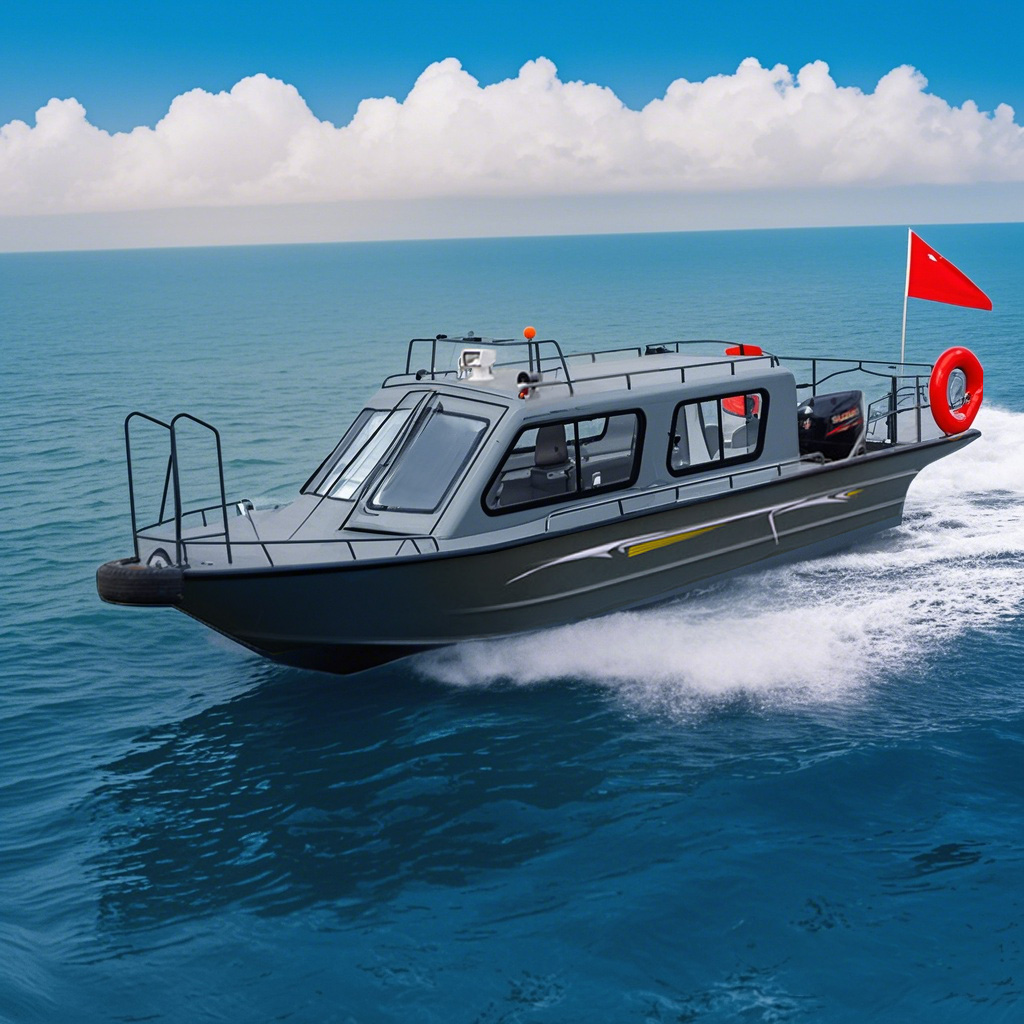 7.5m Patrol Boat with Cabin – aluminum boat, Outboard Power, Coastal Surveillance Vessel
