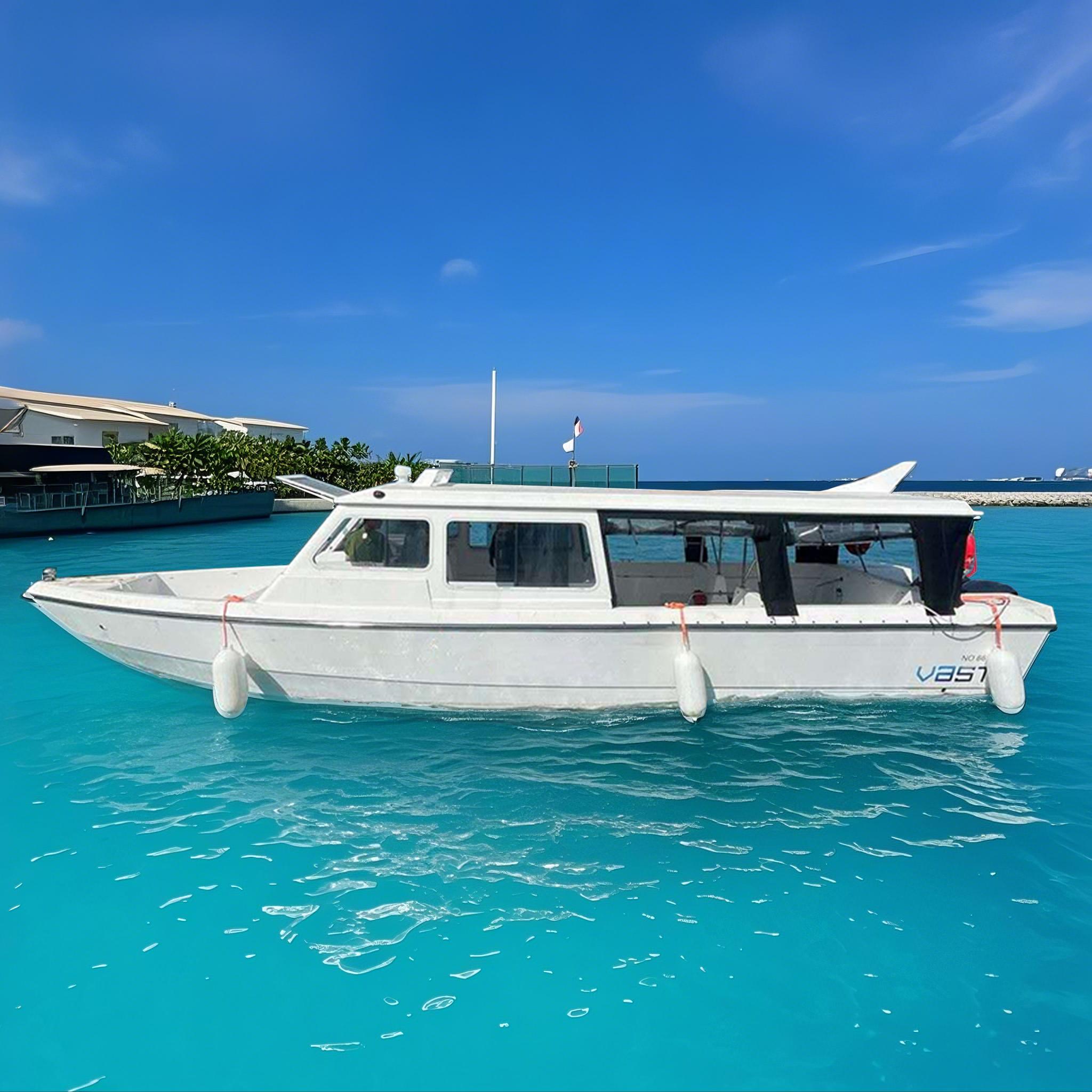 11.8M Outboard Engine Fiberglass Water Taxi 26 passenger Sightseeing Diving Boat 38Ft