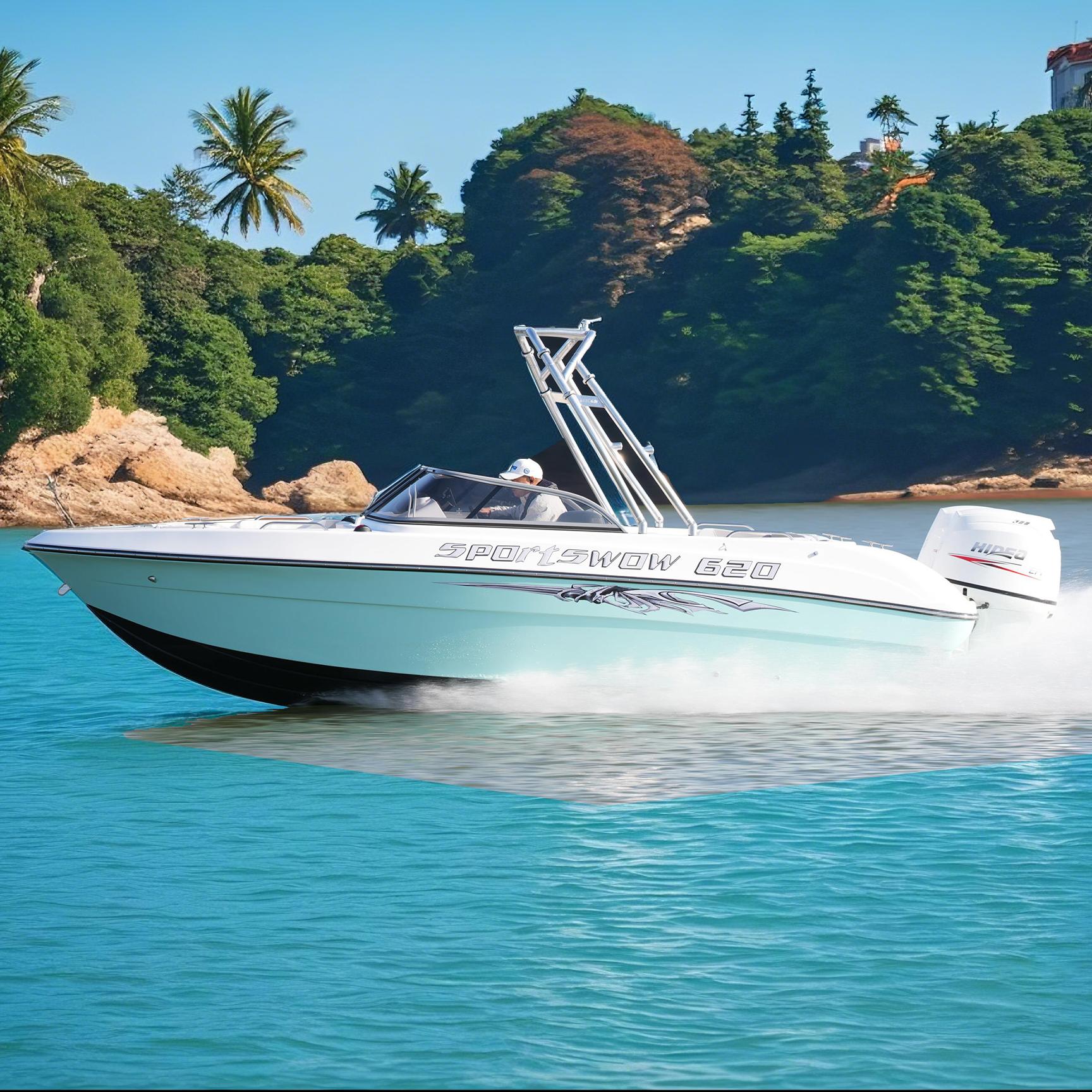Professional Design 6.2M Luxury Yacht 4 Stroke Outboard Engine Sport Speed Fishing Boat 8 Passengers CE OEM&ODM